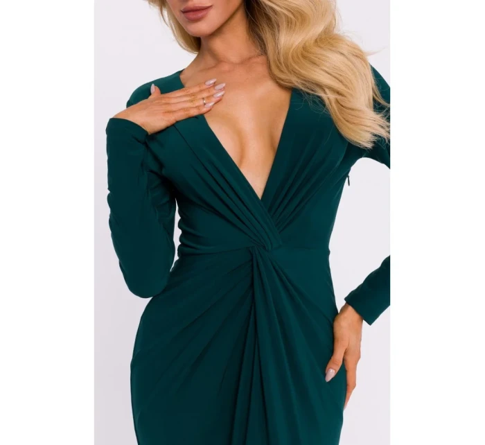 Maxi šaty s lahvově zelené model 20555859 - Moe Maxi šaty s lahvově zelené model 20555859 - Moe