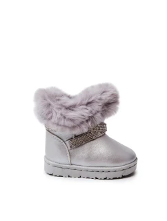 dětské sněhule s kubickými zirkony stříbrný Hollee