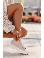 Dámské Tenisky S Vysokým Kotníkem Big Star Béžové Dámské Tenisky S Vysokým Kotníkem Big Star Béžové