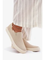 Dámské slip-on tenisky Big Star – béžové Dámské slip-on tenisky Big Star – béžové