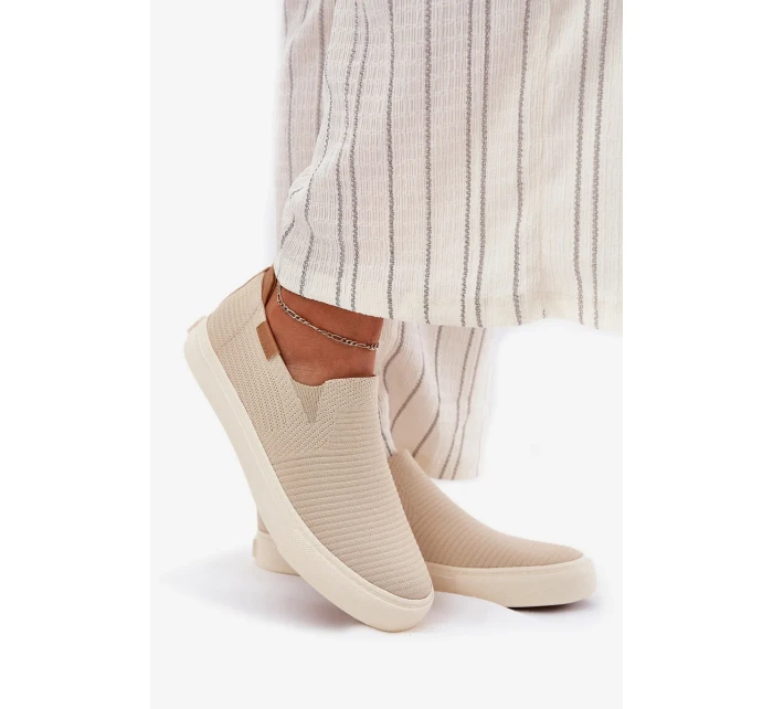 Dámské slip-on tenisky Big Star – béžové Dámské slip-on tenisky Big Star – béžové