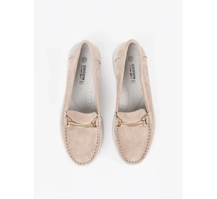 Designové dámské hnědé  mokasíny platforma