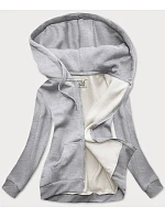 Světle šedá dámská sportovní mikina model 21389893 - J.STYLE Světle šedá dámská sportovní mikina model 21389893 - J.STYLE
