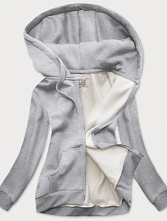 Světle šedá dámská sportovní mikina model 21389893 - J.STYLE