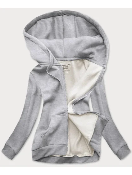 Světle šedá dámská sportovní mikina model 21389893 - J.STYLE
