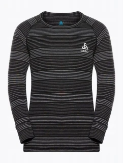 Odlo dětská souprava spodního prádla dlouhá ACTIVE WARM ECO SET velikost 104cm Černá a šedá