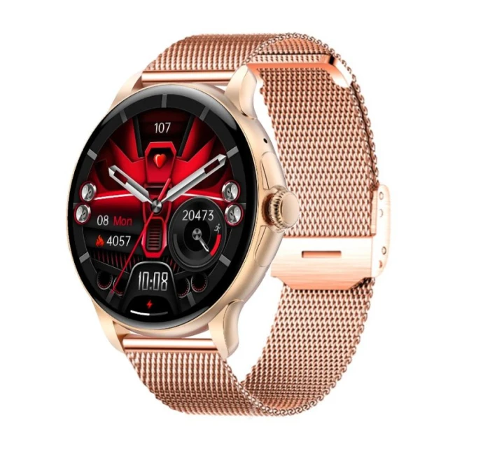 Dámské chytré hodinky Rubicon RNCF35 ROSE GOLD Náramek + řemínek růžová Dámské chytré hodinky Rubicon RNCF35 ROSE GOLD Náramek + řemínek růžová