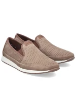 Skórzane męskie  brązowe model 22034143 - Rieker