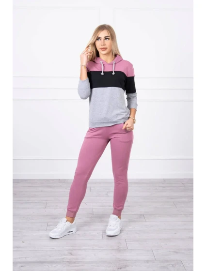 Barevná pruhovaná sada tmavě růžová+černá