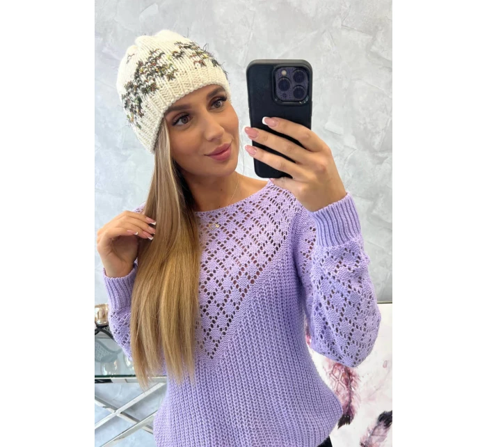 Dámská čepice Florence K350 ecru+khaki