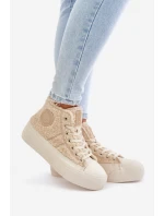 Zateplené Dámské Tenisky S Kožíškem Big Star Béžové model 21675253 - Big Star Shoes Zateplené Dámské Tenisky S Kožíškem Big Star Béžové model 21675253 - Big Star Shoes