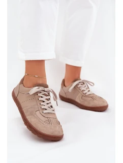 Dámské Kožené Tenisky Barefoot Zazoo N1277S2 Béžové