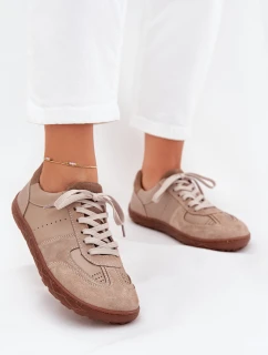 Dámské Kožené Tenisky Béžové model 21705225 - Zazoo