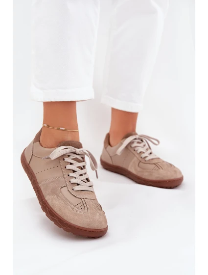 Dámské Kožené Tenisky Barefoot Zazoo N1277S2 Béžové