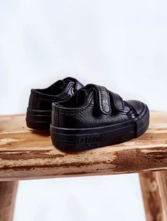 Dětské kožené tenisky na suchý zip BIG STAR KK374090 Černá