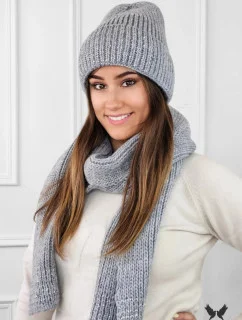 Set čepice a šála model 20794876 šedý - Kamea