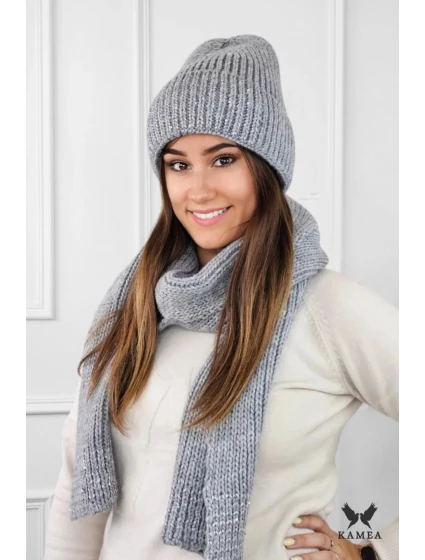 Set čepice a šála model 20794876 šedý - Kamea