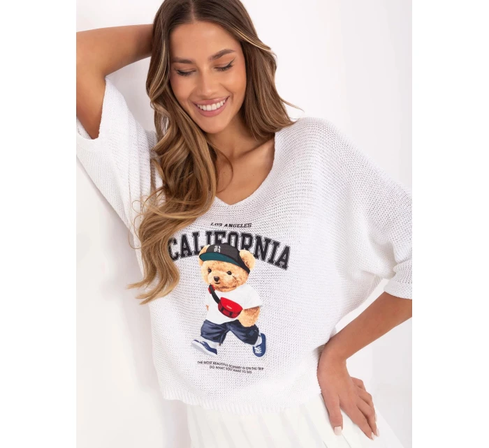 Dámský svetr MI SW 2101.06 bílý - FPrice