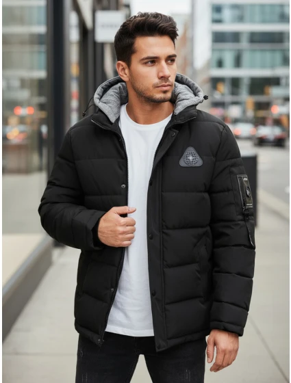 Pánská zimní bunda s kapucí černá FashionStreet TX5091