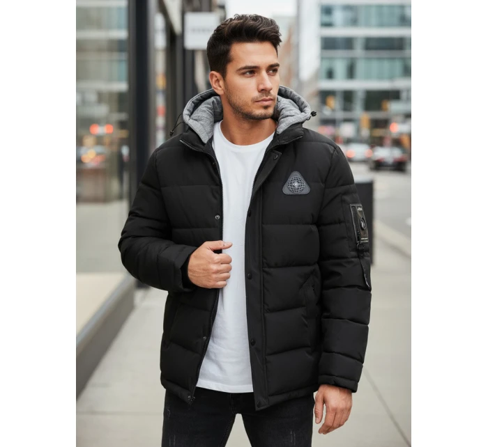 Pánská zimní bunda s kapucí černá FashionStreet TX5091