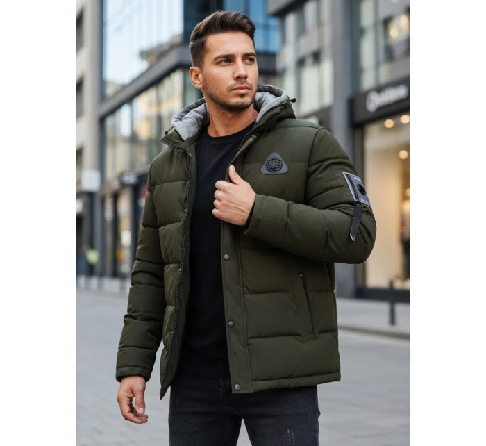 Pánská zimní bunda s kapucí zelená FashionStreet TX5092