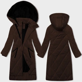 Dlouhá dámská zimní bunda v čokoládové barvě (5M3168-158) Dlouhá dámská zimní bunda v čokoládové barvě (5M3168-158)