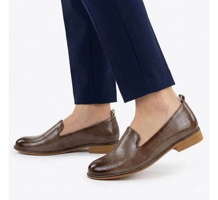 Dámské lakované boty lords beige Potocki 19337