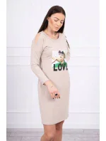 Šaty s potiskem Love béžové Šaty s potiskem Love béžové