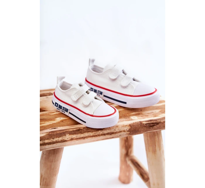 Dětské látkové tenisky se suchým zipem BIG STAR model 21594950 Bílá - Big Star Shoes Dětské látkové tenisky se suchým zipem BIG STAR model 21594950 Bílá - Big Star Shoes