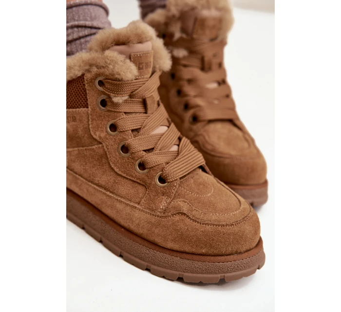 Semišové Sněhule Dámské Na Platformě S Kožíškem Big Star model 21705946 Camel - Big Star Shoes Semišové Sněhule Dámské Na Platformě S Kožíškem Big Star model 21705946 Camel - Big Star Shoes