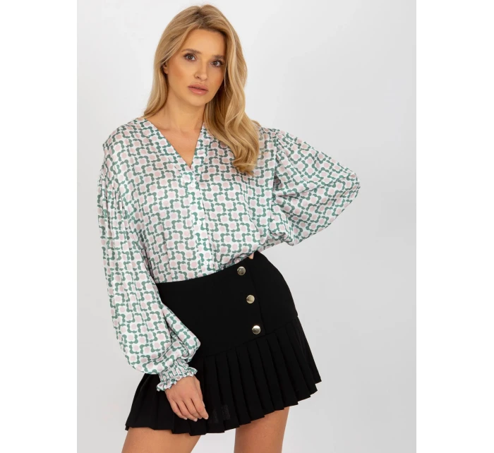 Dámská košile LK KS 509017.64 bílá a béžová - FPrice