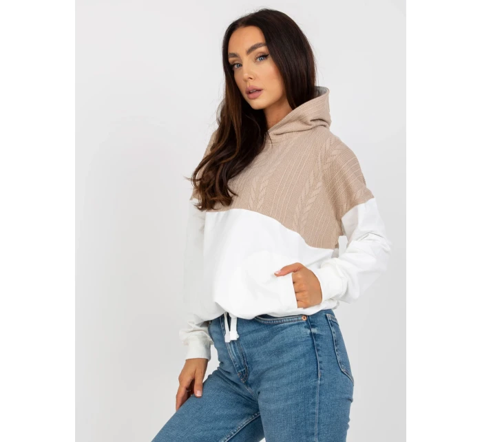 Mikina RV BL 8171.30 béžová a bílá