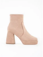 Klasické kotníčkové boty dámské hnědé na širokém podpatku Klasické kotníčkové boty dámské hnědé na širokém podpatku