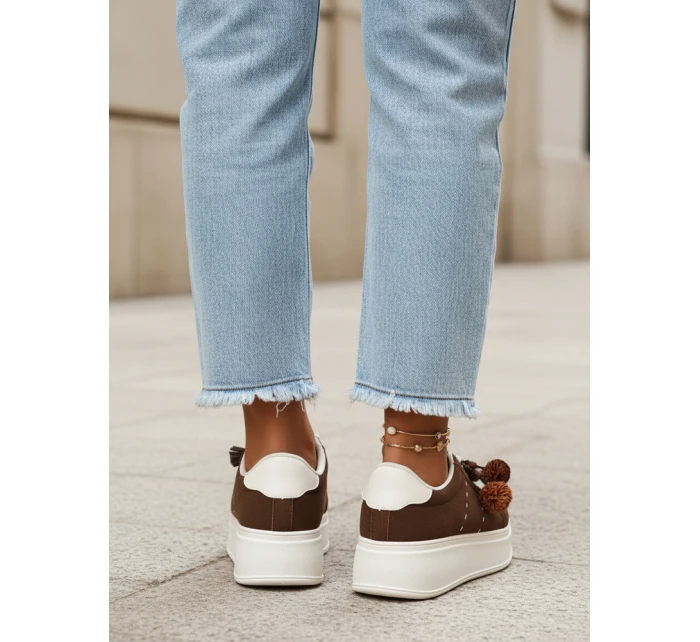 Dámské tenisky na platformě hnědé FashionStreet ZY1415