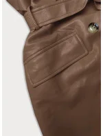 klasický dámský kabát z ekologické kůže ve velbloudí barvě model 19035458 - Ann Gissy klasický dámský kabát z ekologické kůže ve velbloudí barvě model 19035458 - Ann Gissy