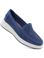 Dámská prolamovaná obuv na platformě modrá Sergio Leone MK097H Dámská prolamovaná obuv na platformě modrá Sergio Leone MK097H