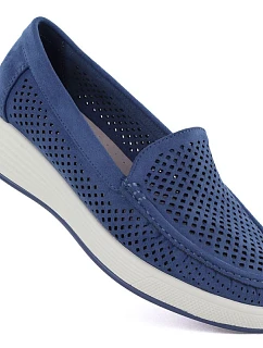 Dámská prolamovaná obuv na platformě modrá Sergio Leone MK097H