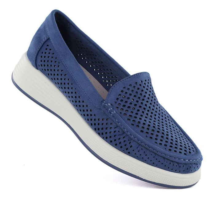 Dámská prolamovaná obuv na platformě modrá Sergio Leone MK097H Dámská prolamovaná obuv na platformě modrá Sergio Leone MK097H