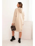 Dámská bavlněná model 21441652 s kapucí zateplená béžová - K-Fashion
