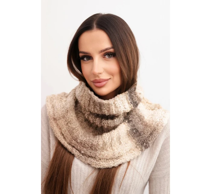 Dámský pletený měkký šátek golf zimní KN21 béžový
