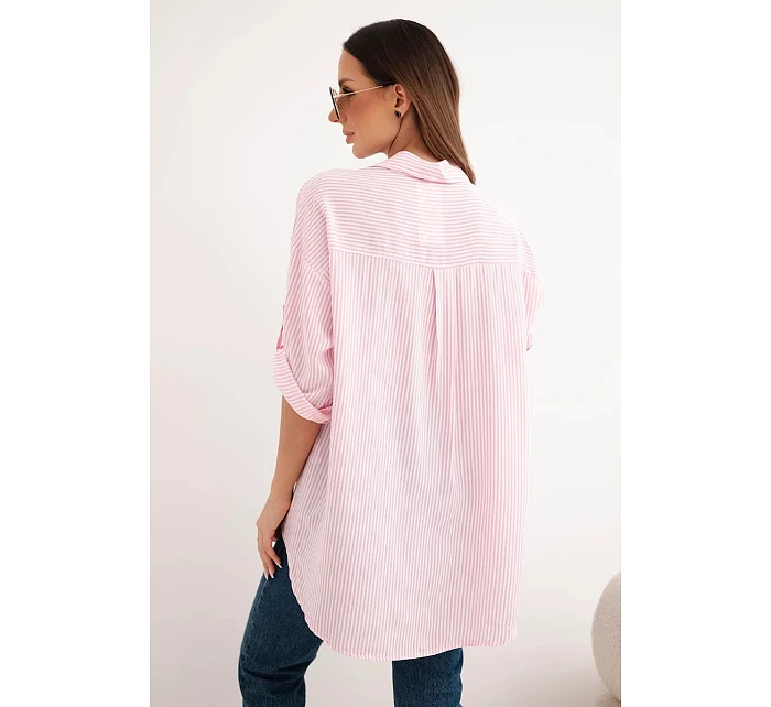 Dámská viskózová košile s krajkovými rukávy a límečkem béžová