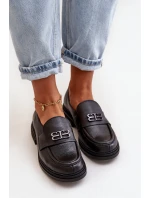 Zazoo 20102 Moderní Lakové Polobotky na Masivní Platformě Černé Zazoo 20102 Moderní Lakové Polobotky na Masivní Platformě Černé