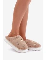 Kožené Pantofle S Tmavě Béžové model 21680853 - Boto Kožené Pantofle S Tmavě Béžové model 21680853 - Boto