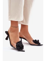 Průhledné Sandály Na Podpatku S Ozdobným Černé model 21699913 - Boto Průhledné Sandály Na Podpatku S Ozdobným Černé model 21699913 - Boto