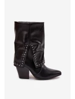 Kovbojky s  a zdobením zateplené Černé model 21747824 - Boto