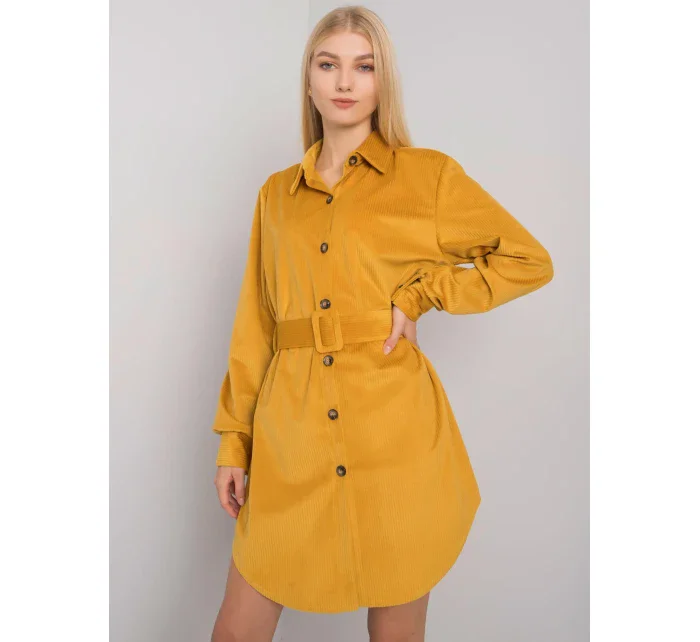 Šaty DHJ SK 10333.12P tmavě žlutá
