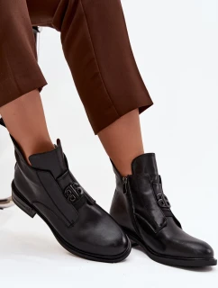 Dámské kotníkové boty zateplené s ozdobným detailem Briselda – černé