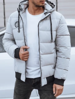 Pánská prošívaná zimní bunda s kapucí šedá FashionStreet TX4830