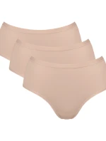 Dámské kalhotky GO Daily Cotton Midi 3P - BROWN - béžové 00LZ - SLOGGI