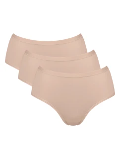 Dámské kalhotky GO Daily Cotton Midi 3P - BROWN - béžové 00LZ - SLOGGI